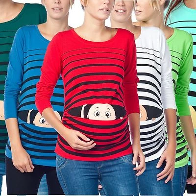 Guck Guck freche süße Umstandsshirt Sweatshirt Motiv Schwangerschaft Tshirt MMC - Bild 1 von 4