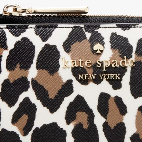 Kate Spade Madison Leopard L-Zip Wallet Cheetah Animal Print Leopardo KH782 NWT - Picture 4 of 9