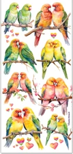 Violette Stickers Lovebirds Birds Love hearts  Crafts Scrapbook Parrots
