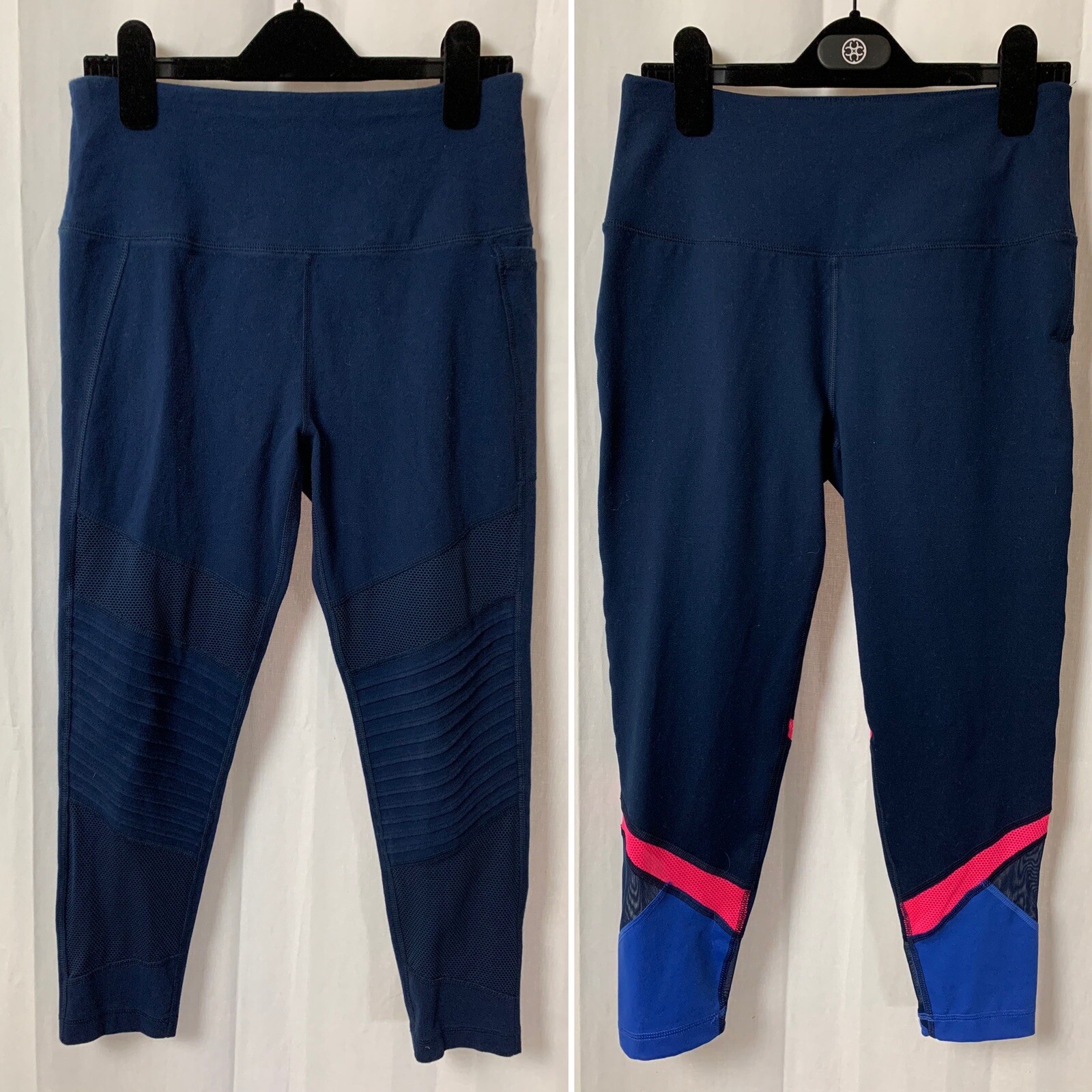 Lot of 2 Reebok Navy Blue Leggings Size 