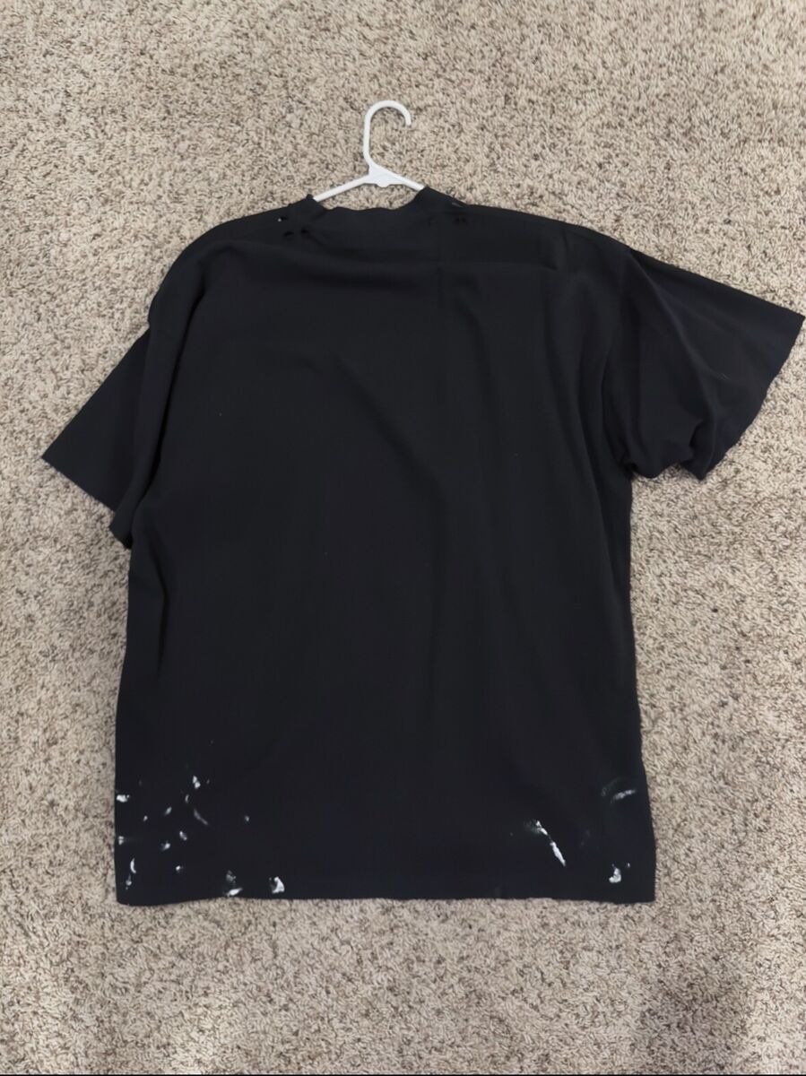Balenciaga Metal Tee T Shirt Distressed Logo Mens NWOT New Balenciaga Metal Tee T Shirt Distressed Logo Mens NWOT New