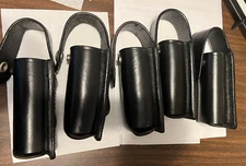 DUTYMAN 2611 Plain Black Leather 4 Oz OC Mace Pepper Spray Holder