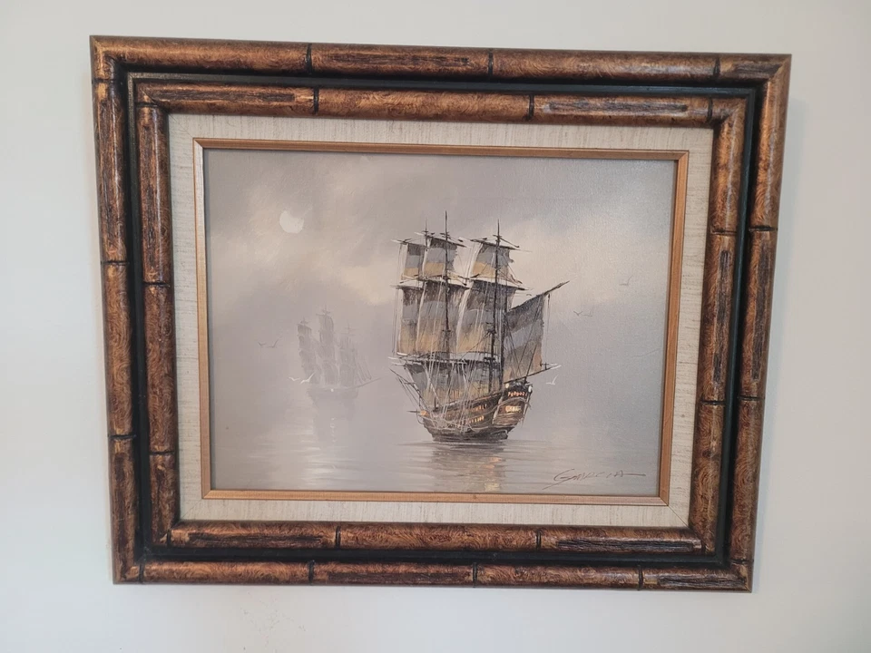 Danny Garcia (1929-201 Pintura al óleo sobre lienzo enmarcada original - Envío Foto 4 de 4