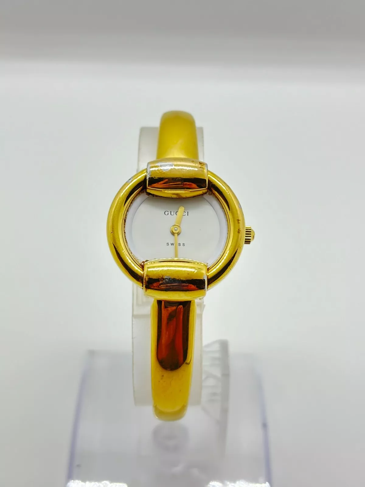 [Exc+4] Montre Gucci 1400L Quartz Femme Cadran Or Fabrication Suisse Occasion Fonctionne