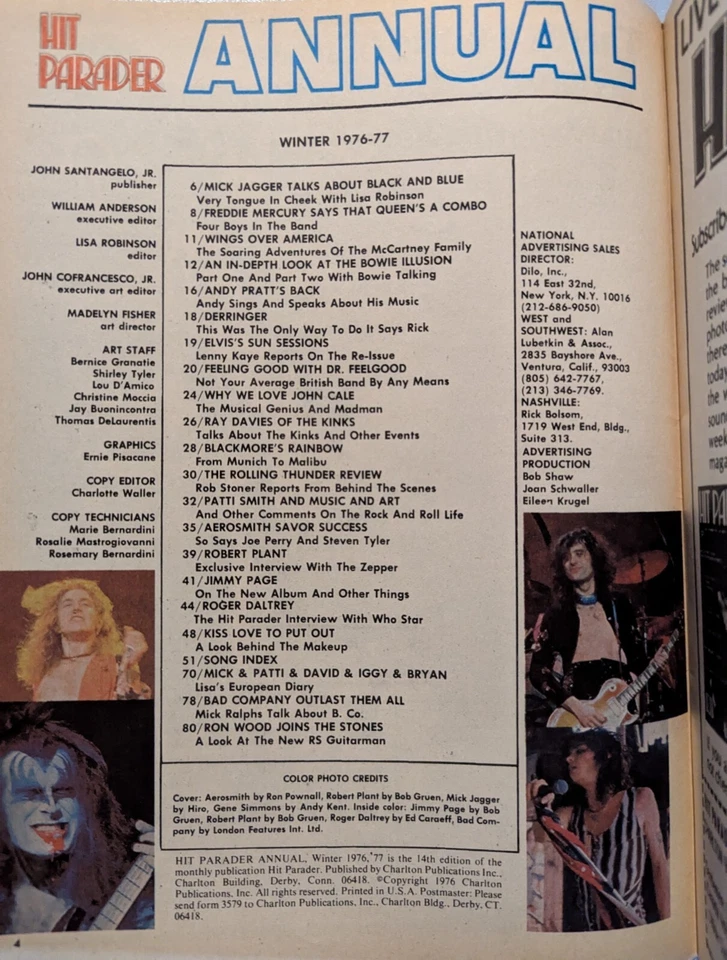 Hit Parader Magazine Annual 1976-1977 Queen, KISS, Led Zeppelin, The Who, Stones - Image 2 of 4