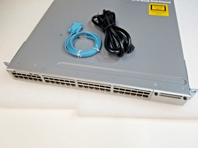 Cisco WS-C3850-48F-S 48 10/100/1000 Ethernet PoE+ ports, 1100WAC, Layer 3 Switch