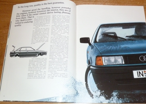 AUDI 80 (1.8 2.0E TURBODIESEL SPORT QUATTRO) RANGE BROCHURE 1990 ENGLISH EXC - Picture 13 of 13
