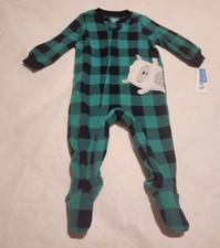 NWT Carter's Yeti Fleece Footed 1PC Pajamas PJs Baby Boy