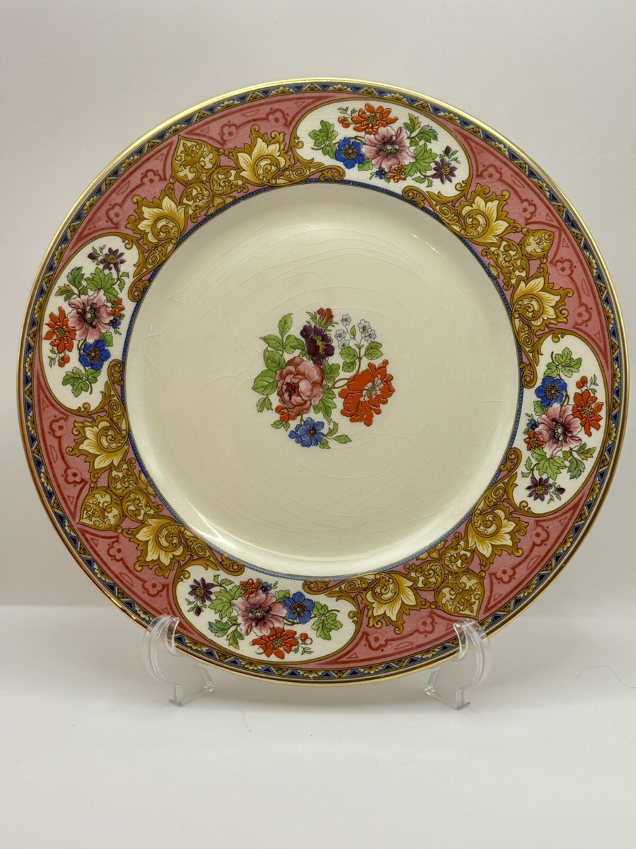 Myotts Staffordshire Crown Ivory Floral Bouquet Plate 10 1/2” 2188