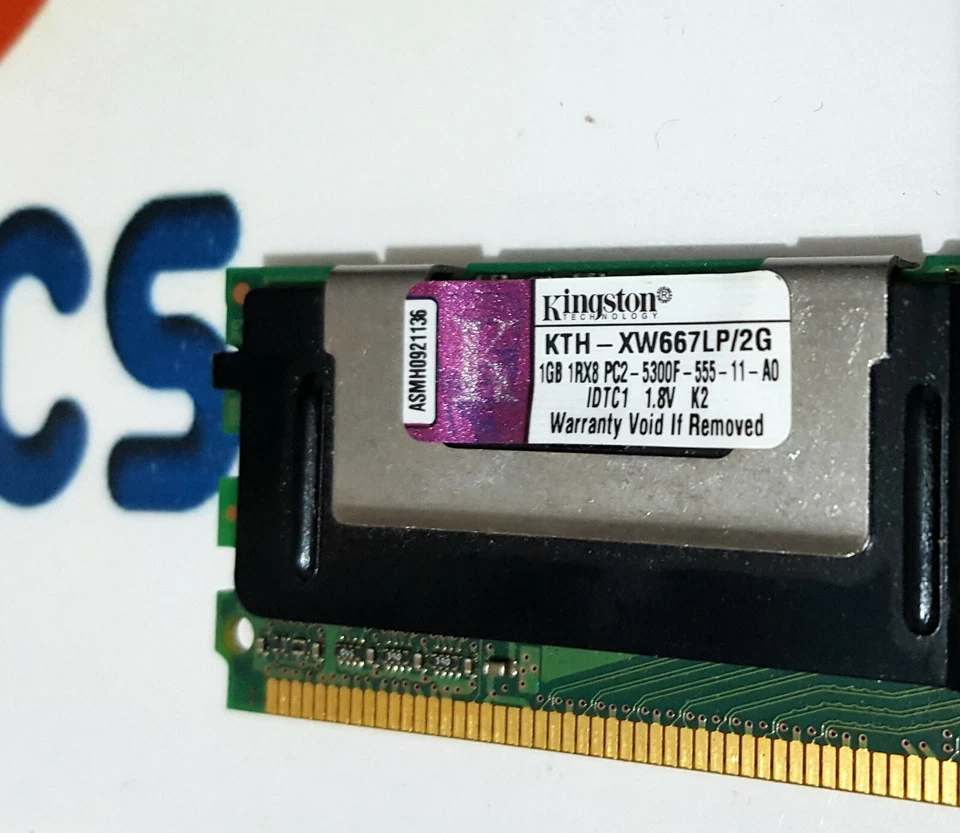 Kingston KTH-XW667LP-2G 4GB (4x 1GB) PC2-5300F DDR2-667 LP Server RAM Memory - Image 2 of 2