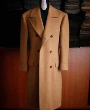 Cashmere Camel Men's Long Overcoat Warm Coats Double Breasted Winter Business