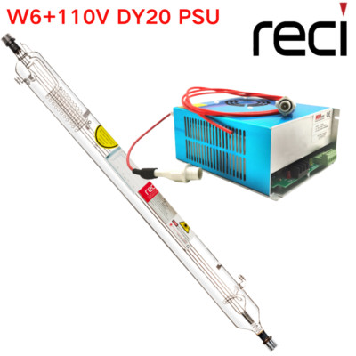 Reci W6 CO2 Laser Tube with 110V Power Supply For Laser Engraving Cutting Cutter