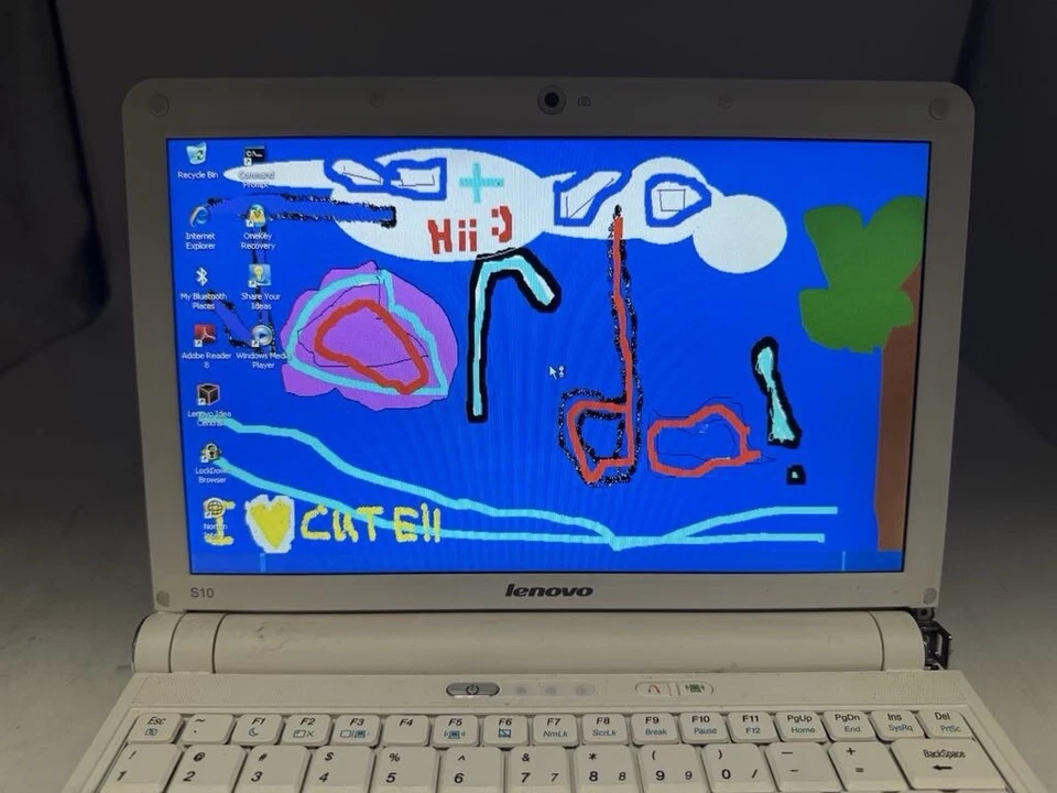 Lenovo IdeaPad S10 4231 rojo encendido, parcialmente probado SIN FUENTE DE ALIMENTACIÓN Foto 2 de 4