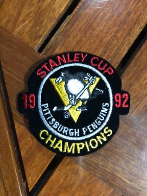 1992 STANLEY CUP CHAMPIONS PITTSBURGH PENGUINS 1/4 INCH IRON ON PATCH 