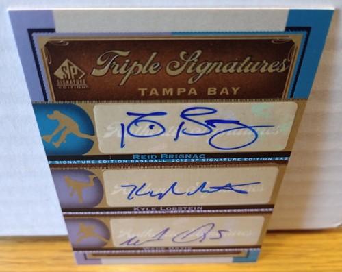 2012 SP Signatures #TB17 Triple Signatures Reid Brignac Wade Davis Auto Baseball - Bild 6 von 8