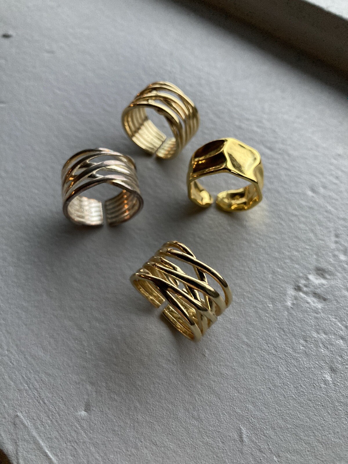 Set Of 4 Rings. Adjustable. Basic, Simple Rings. - image 1