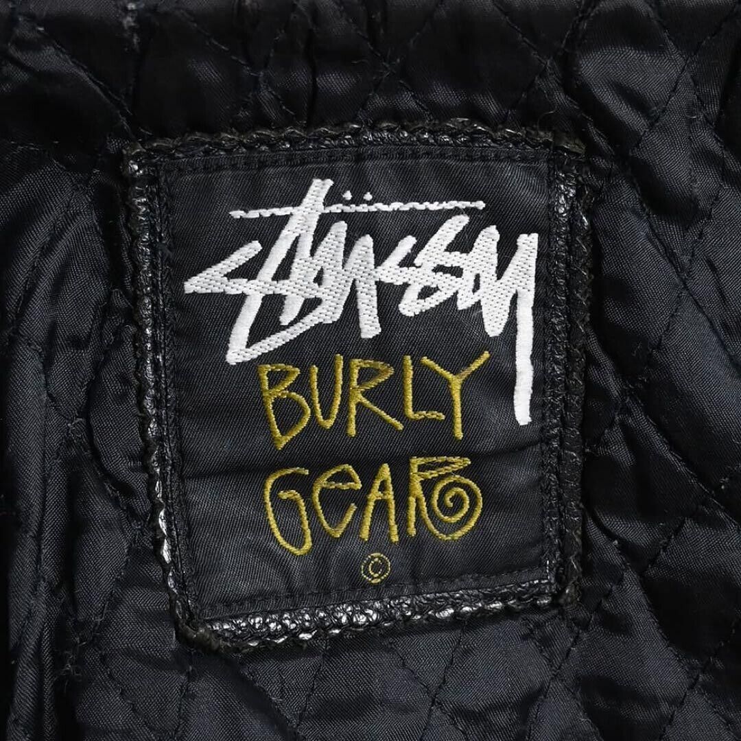Stussy 90s Leather Car Coat Vintage Black Snap Button Issue Stussy 90s Leather Car Coat Vintage Black Snap Button Issue
