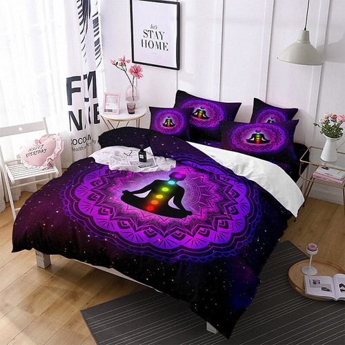 3D Meditation Yoga Series Digital Printed Bed Cover Pillowcase Bedding - Picture 10 of 21