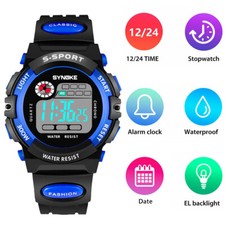 Kids Boys Girls Child LED Sports Digital Electronic Wrist Watch Waterproof