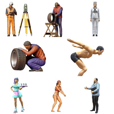 Figuren 1:10 (18,5cm) Miniaturen unbemalt 1/10 Diorama Modellbau 3D Druck