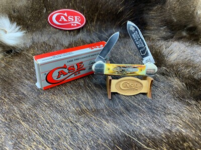 Case 1990 Flint River Club Stag Canoe Knife Rare Date Tang Stamp Mint In Box 51A