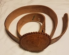 Leather men's belt fishing theme 