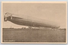 Marine airship L. 3 German Zeppelin in Field Vintage Postcard
