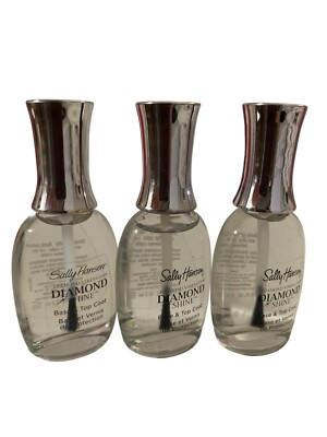 (Pack of 3) Sally Hansen Diamond Nail Shine Base and Top Coat  - No Box