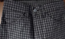 Mustang Jeans Hose Stretch Disco 80er 90er Vintage Karo Grau/Schwarz