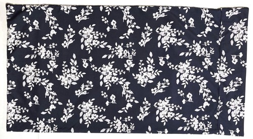 Dark Blue White Gray Floral Pillow Cases Set of 2 KING Charisma Microfiber - Picture 2 of 7