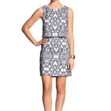 Banana Republic Geometric Office Snake Print Classy Shift Dress Sz 2