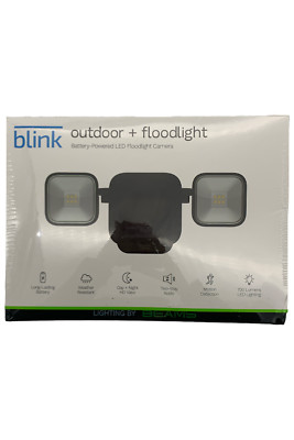 Blink Camera System w/ Floodlight Outdoor Cam & Sync Module 2 Black