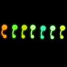 7PCS Acrylic Glow in the Dark Belly Button Ring Navel Ring Bar Piercing 14G Set