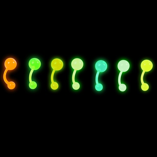 140Pcs Belly Button Rings Glow in The Dark Acrylic Navel Ring Banana Barbell 14G - Picture 2 of 12