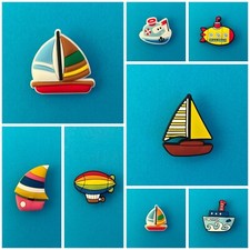 Schuhstecker/Shoe Charms/Pin für Clogs BOOT/SCHIFF/SEGELBOOT/U-BOOT/ZEPPELIN