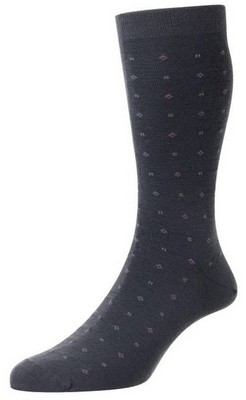 Pantherella Herren Lewisham Einzigartig Merino Wolle Socken - Blau
