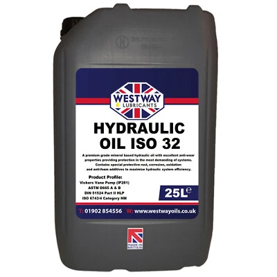 WESTWAY LUBRICANTS LTD Hydraulic Oil ISO 32 Fluid 25L VG32 Westway High Grade 25 Litres DIN 51524