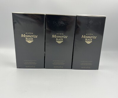 Avon Mesmerize Black For Him Cologne Spray for Men 3.4 Fl Oz (PACK OF 3)