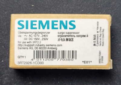 SIEMENS 3RT2926-1CD00 Überspannungsbegrenzer AC127..240V DC 150...250V NEU OVP