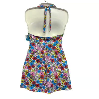 DRAPER JAMES Lands End Bright Flower Halter ONE PIECE SWIM DRESS SIZE XS |  eBay