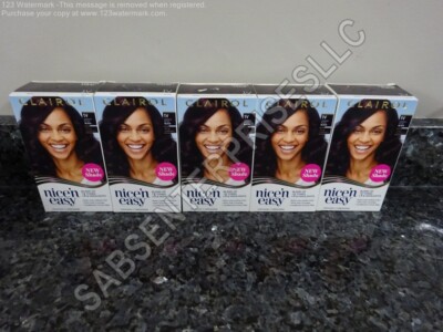 5 CLAIROL Nice'n Easy #1V DEEPEST PLUM BLACK Permanent Hair Color Hair Dye
