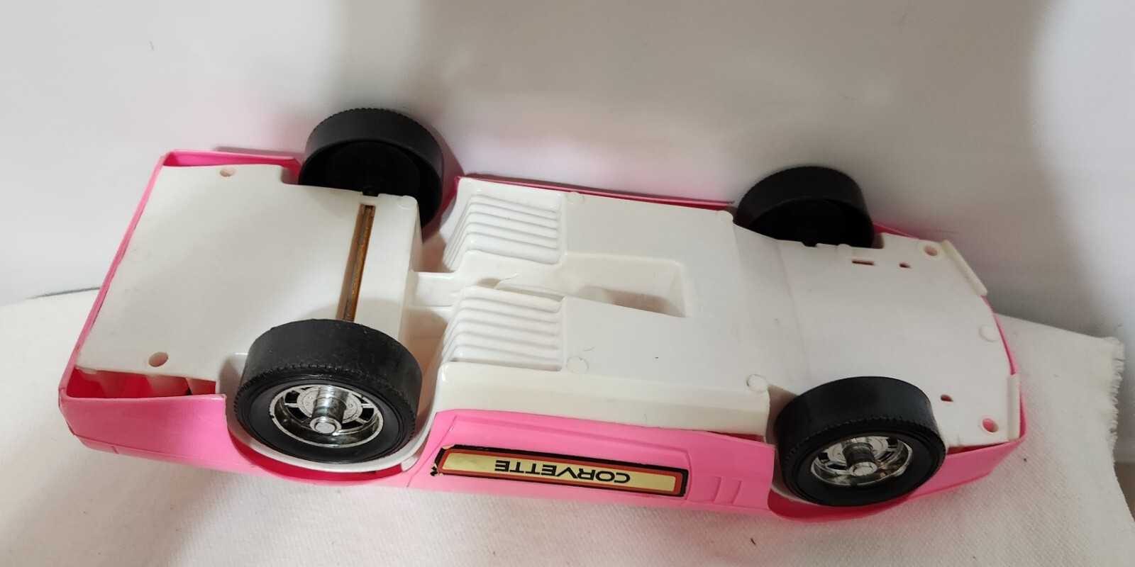 Vintage 1980's Pink Corvette Plastic W/ Moving Tires By Gay Toys Inc
