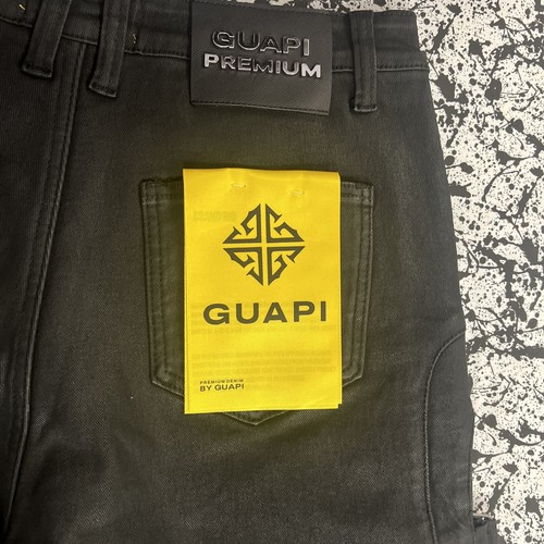 Guapi Obsidian Black Convertible Denim Chrome Buckle Jeans Size Size 30 - Picture 7 of 7