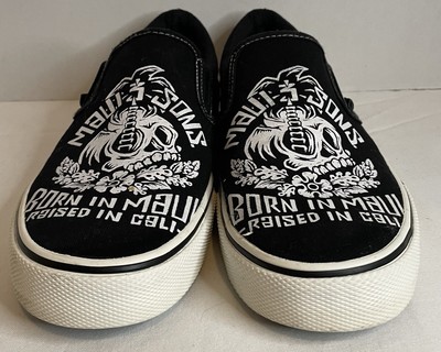 Maui and Sons Sz 10.5 Shoes Slip On Canvas Skull Born in  display picture 2