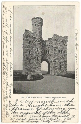 Worcester Massachusetts MA Bancroft Tower Postcard 1905