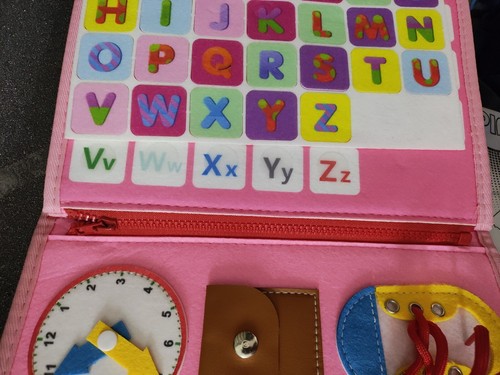Fold up & Carry Toddler Busy Board Preschool Educational Learning Toy - Picture 3 of 7