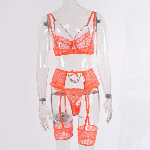 Orange Women's Sexy-Lingerie Babydoll Lace Bra Dress Nightwear Sleepwear - Picture 12 of 33