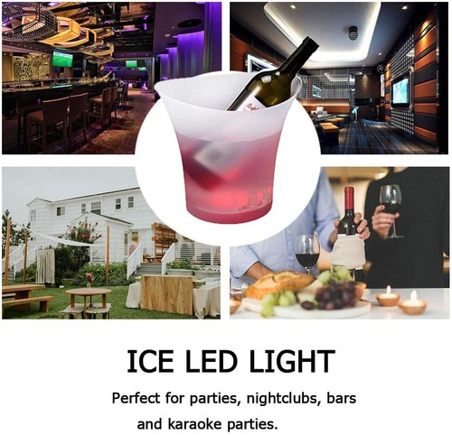 5 X LED Eiskübel Sektkühler 5L Weinkühler Getränkekühler 7 Farb Party Bar Haus - Bild 6 von 12