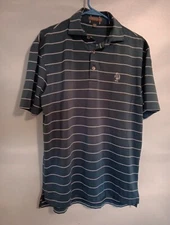 Peter Millar 1890 Horse Head Bl/ Wh Striped Golf Polo Shirt  Sm Philadelphia C.C