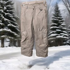 LL Bean Snow Pants Kids Ski Youth Size 8 Beige/Tan Insulated Winter